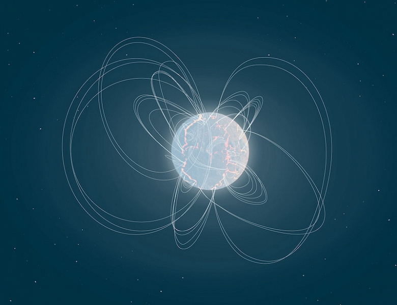 Астрономы впервые обнаружили мощную вспышку магнетара в соседней галактике