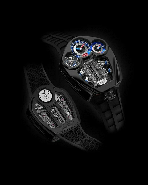 Представлены часы Bugatti Tourbillon с крошечной копией мотора V16