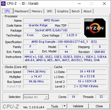 Новейшие флагманские Ryzen 9 9950X и Ryzen 9 9900X стали королями разгона. 16-ядерный Ryzen 9 9950X удалось разогнать до 7,45 ГГц