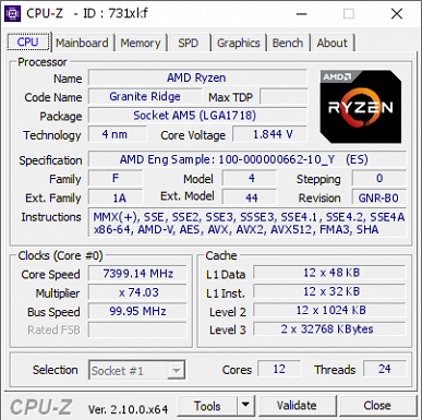 Новейшие флагманские Ryzen 9 9950X и Ryzen 9 9900X стали королями разгона. 16-ядерный Ryzen 9 9950X удалось разогнать до 7,45 ГГц